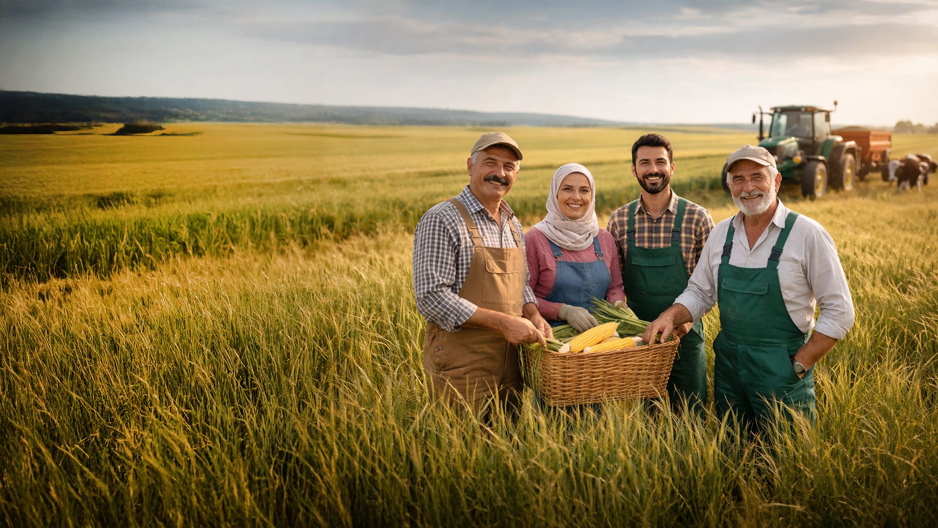 Tarlada çalışan çiftçiler